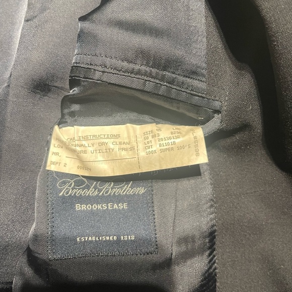 Brooks Brothers Brooks Ease Wool Dark Blue Blazer/Sports Coat Men's 45 Long USA - Picture 5 of 12